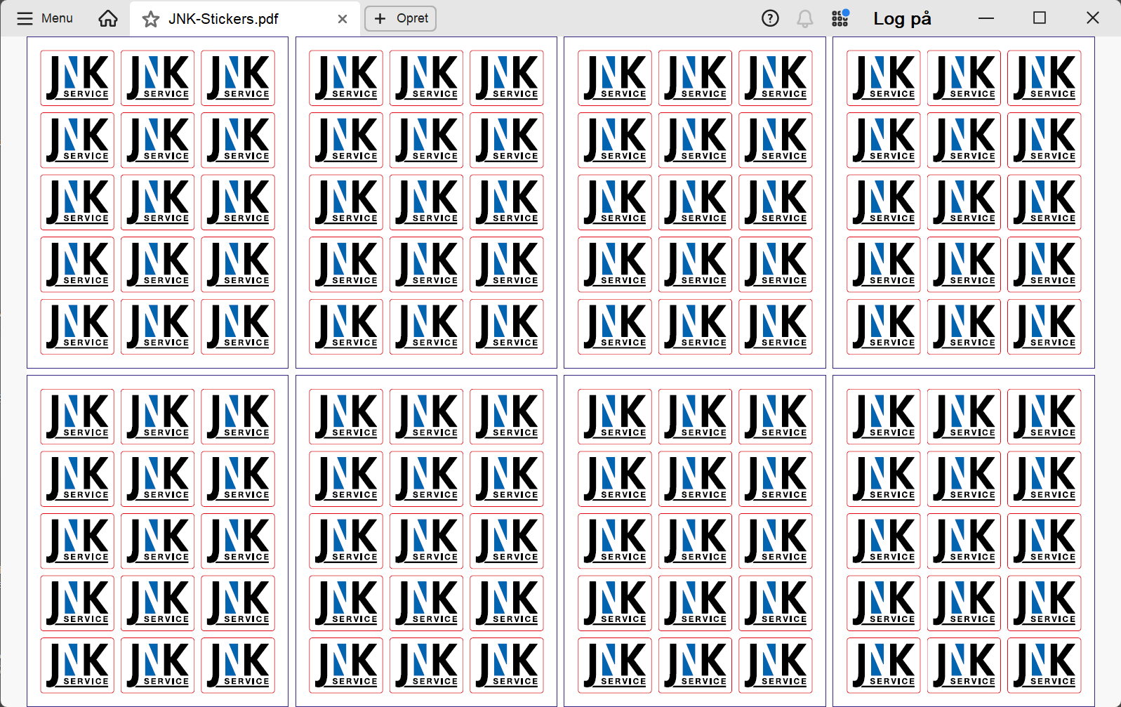 Original PDF med skærestreger